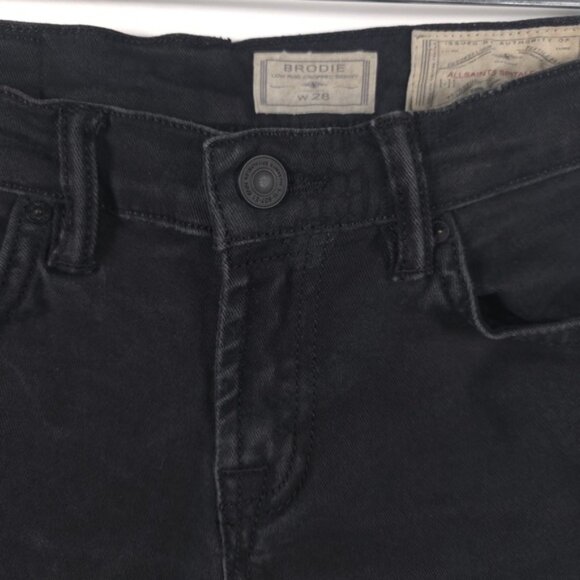 ALL SAINTS SPITALFIELDS BRODIE LOW‎ RISE CROPPED SKINNY Jeans Zip Hem Size W28 - Picture 4 of 16